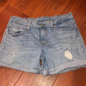 Levi Denim Distressed Shorts